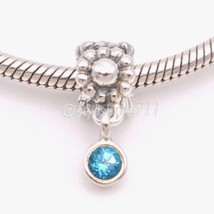 Authentic PANDORA Retired Blue Dew Drop Dangle Charm